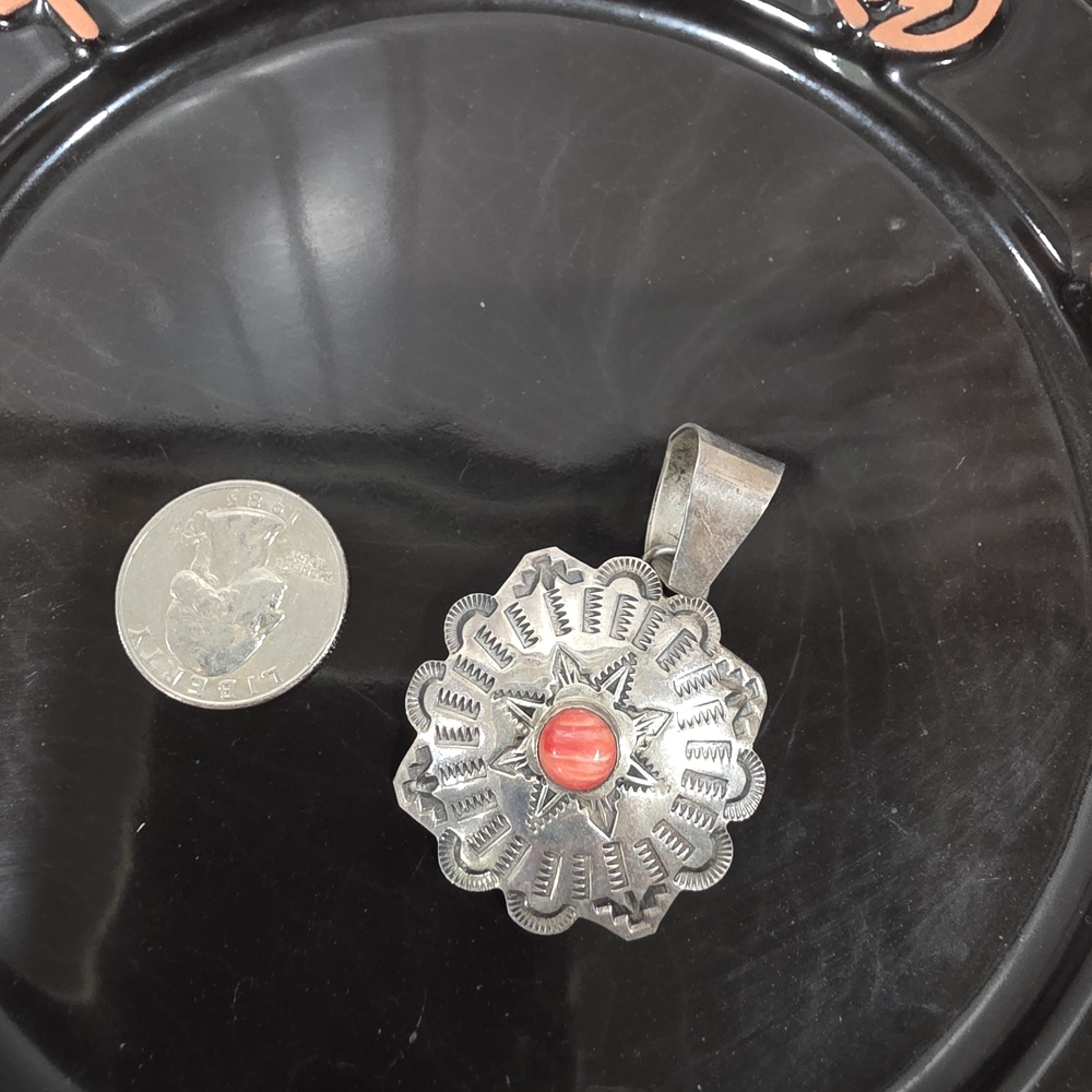 Orange Spiny Sterling Pendant